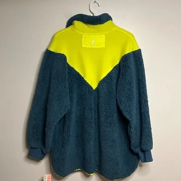 NWT FREE PEOPLE FP MOVEMENT fall to rise fleece quarter zip jacket mustard M - Picture 5 of 7